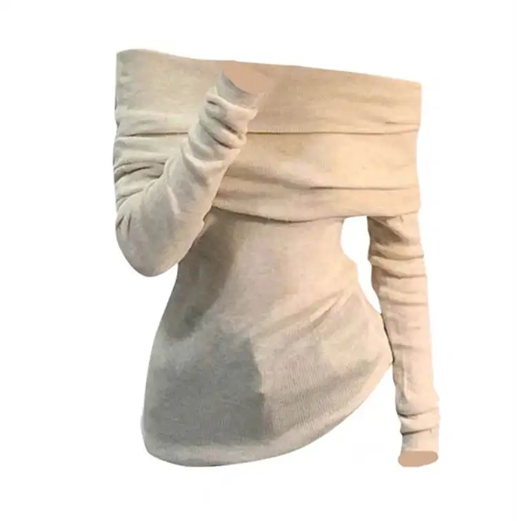 

Extra Large Size Women's Knitted One-oulder Sweater Trendy Top for plus Size 200 Pou Winter Faion Ladies Clothing