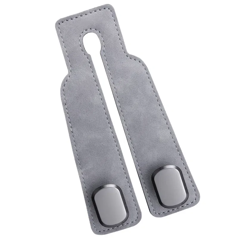 

Car hook - for car seat back, interior rear row, made of suede leather, metal and ABS plastic, for storage and placing small ite