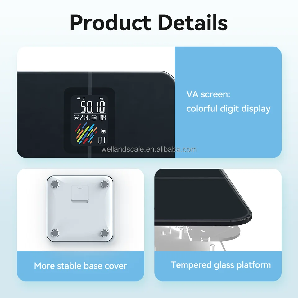 Body Fat Scale, VA Large Display Scale for Body Weight, High Accurate Digital Bathroom Scale, BMI Smart Weight Sca