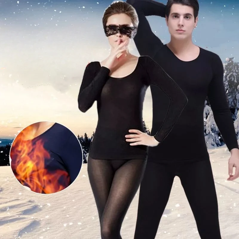 Thermal Underwear 37 Degrees Constant Temperature Invisible Base Female Beauty Ultra-thin Heat Tight Large Size Long Johns Suit