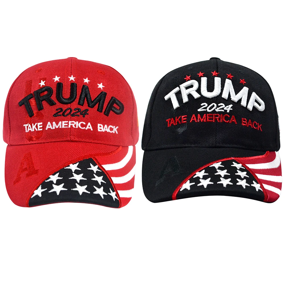 Trump 2024 Baseball Cap 3D Embroidery Duck Tongue Hat Adjustable Snapback President Hat Take America Back for Outdoor Sports