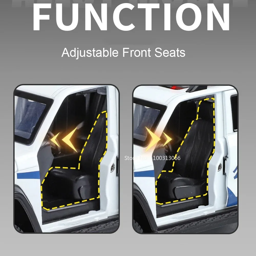 1:24 Alloy Tank 300 Model Diecast Toys Police Cars Light Sound Pull Back Miniature Vehicle 6 Doors Opened Car Toddler Kids Gifts