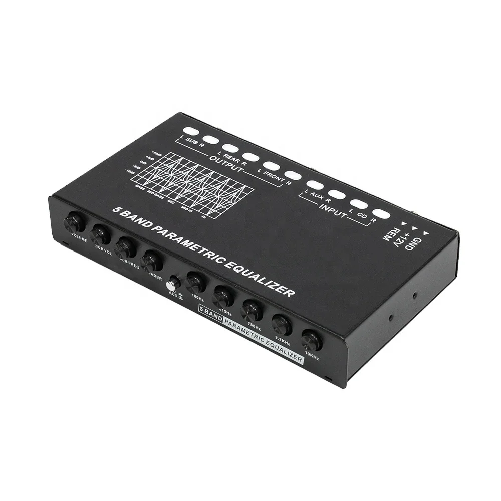 Car Amplifier 12V Class D 5 Band 7-Band Parametric Equalizer with Crossovers 6CH 4 Channel