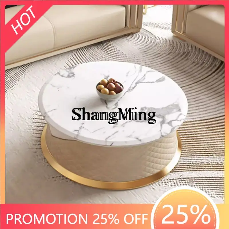 

FG Light Luxury Marble Coffee Table TV Cabinet Set for Small and Large Apartments Retro Simple Modern High-End Luxury Tea Table