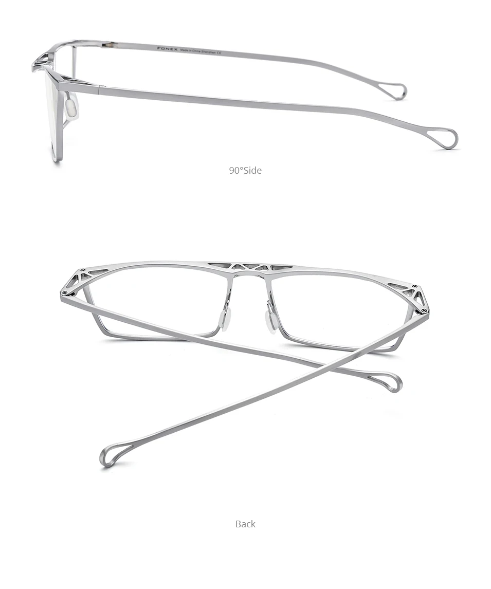 FONEX Reines Titan Brillengestell Männer Neue Marke Design Quadratische Brillen Japanische Handgemachte Ultraleichte Hochwertige Brillen 85722 – Detail 8