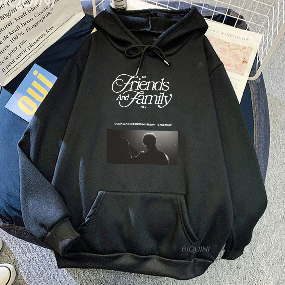 For Friends and Family Only  Tour Hoodies Shawn Mendes Graphic Sweatshirts Streetwear Fashion Printing Singer Pullovers Hooded