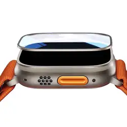 Tempered Glass for Apple Watch Ultra 49mm Titanium Metal Frame Anti-Scratch film for Series Ultra 2 Screen Protector Accessories