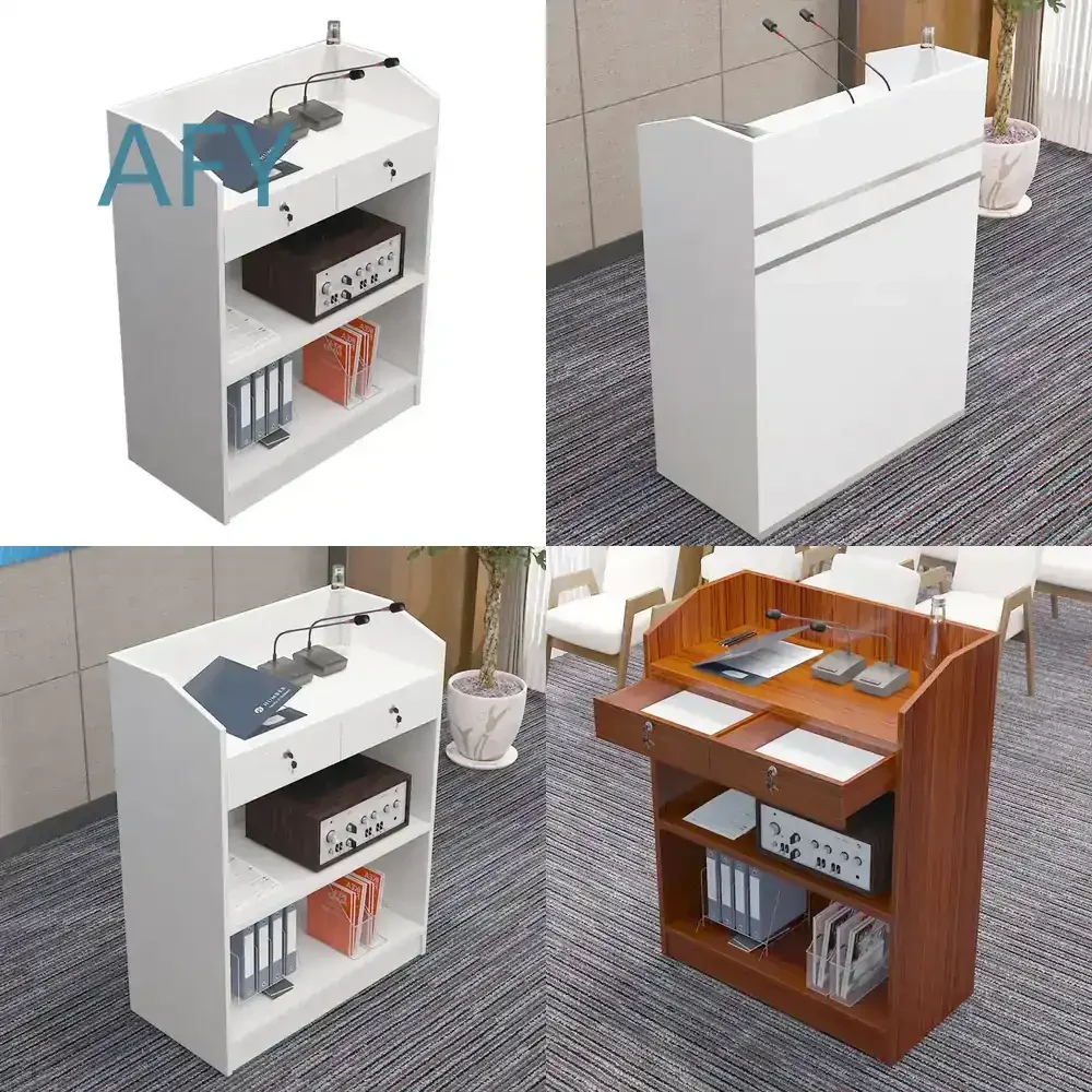 Podium for Modern Lecture Platform for Speaker Desk for Reception Desk for Emcee Host for Training Classroom Lecture Table