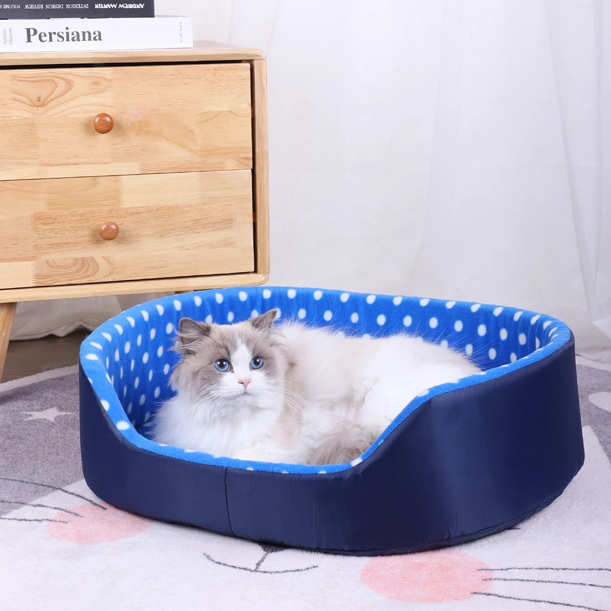 Cats Bed Dot Sponge Pad Dog Accessories Houses and Habitats Pet House Puppy Goods All Supplies Cushions Things Beds Basket Mat