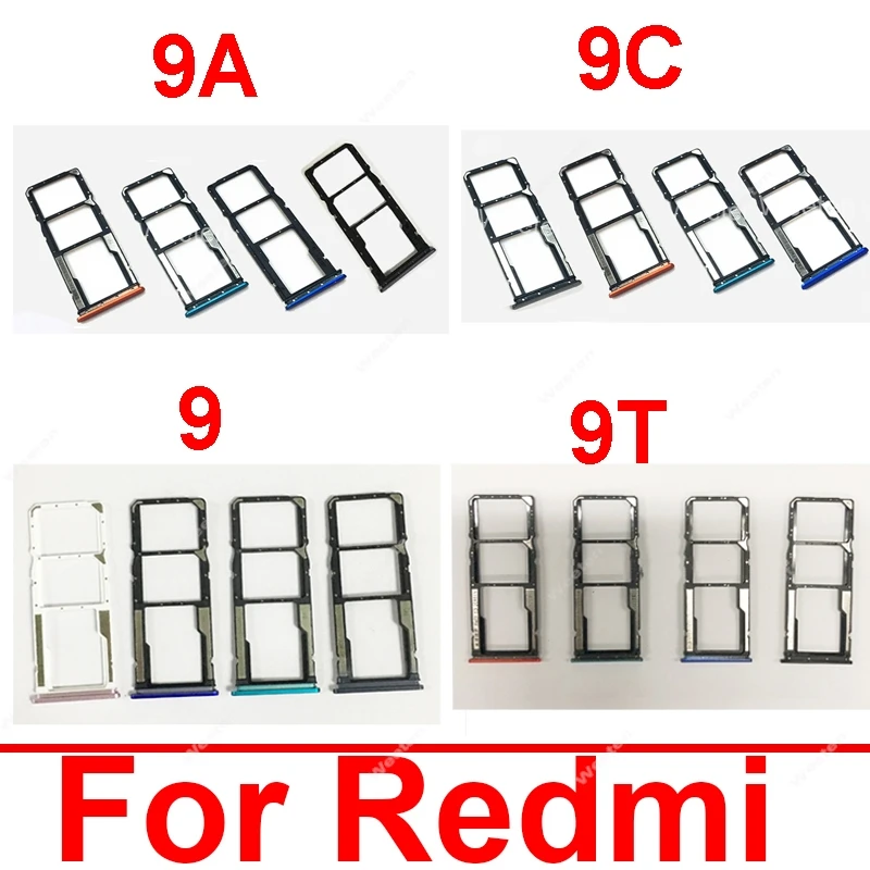 Sim Card Tray For Xiaomi Redmi 9 9A 9C 9T SIM Card Slot Sim Card Reader Holder Flex Ribbon Cable Repair Replacement Parts