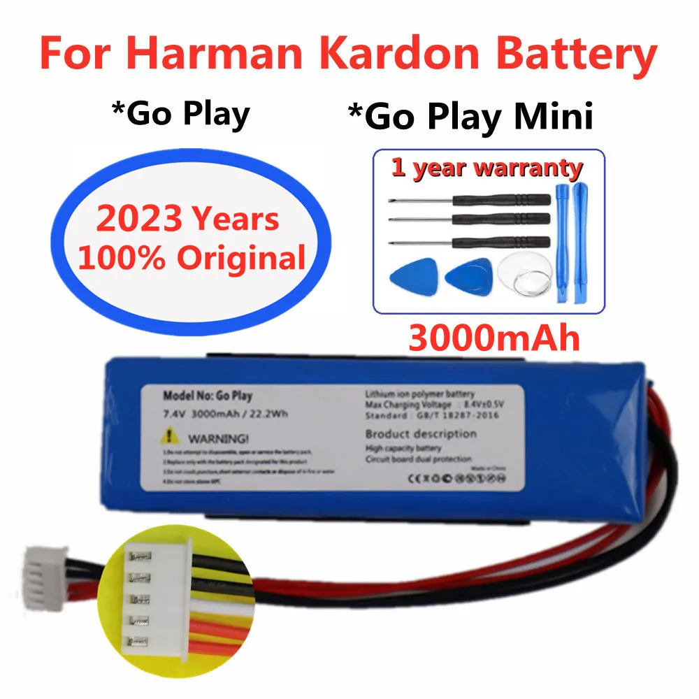 

Новый оригинальный аккумулятор для динамика 3000 мАч для Harman Kardon Go Play & Go Play, беспроводной мини-аудиоплеер с Bluetooth, громкий динамик, батарея