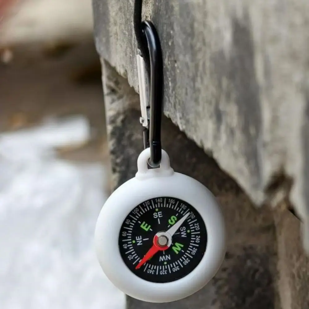 Mini Outdoor Survival Compass Carabiner with Compass 9 Colors Camping Keychain 88*42mm Mountaineering Hiking Backpack Buckle view 2