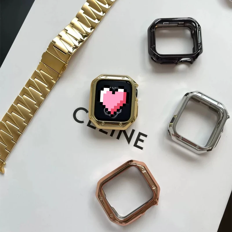 Electroplate Alloy Cover For Apple Watch Ultra 9 8 7 6 SE 5 4 Soft TPU Shockproof Protector For iWatch 41MM 45MM 40MM 44MM 49MM
