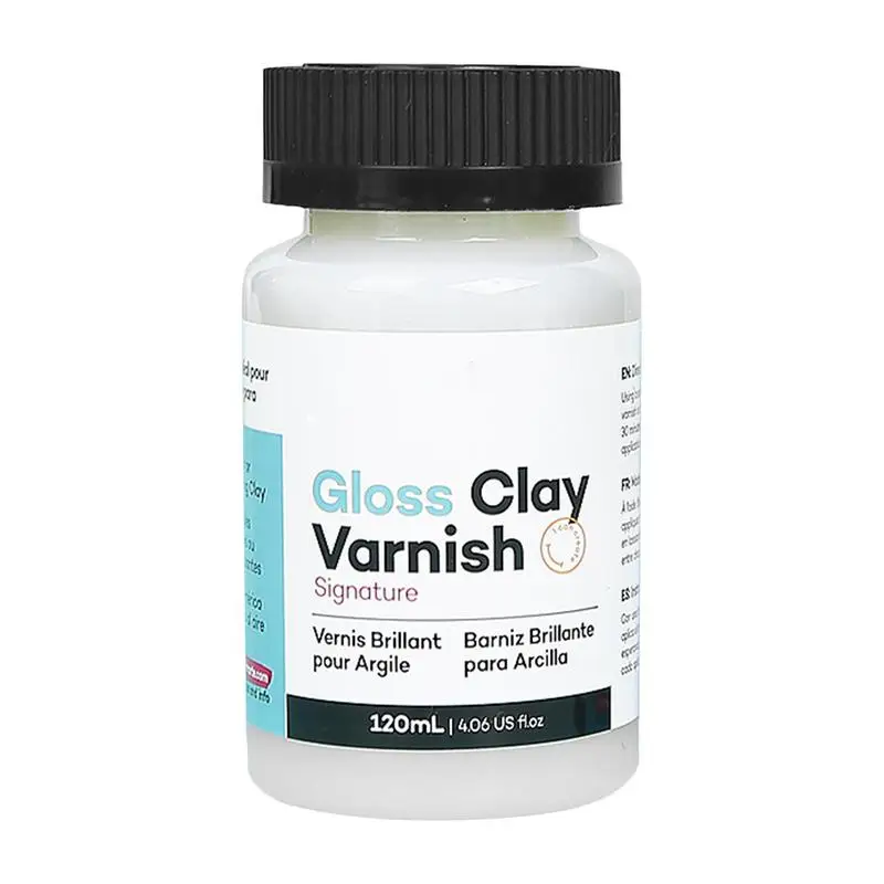 Gloss Varnish for Air Dry Clay 120ml Safe Air Dry Clay Gloss forAcrylic High Gloss Varnish Long-Lasting Glossy Clay Finish