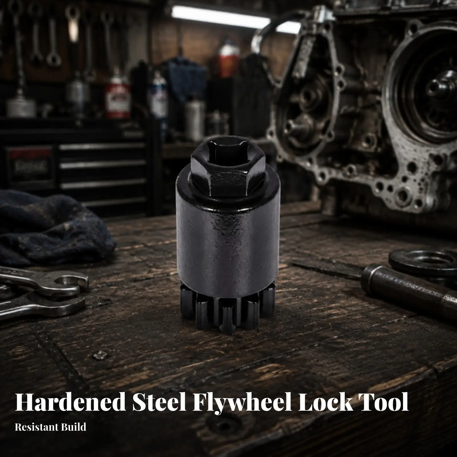 Automotive Flywheel Locking Tool Carbon Steel Cylindrical Holder for 88800014 Compatible Engine Work Shops