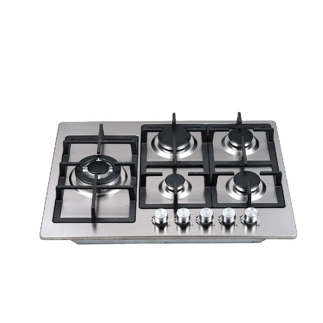 5 شعلات من الفولاذ المقاوم للصدأ طباخ غاز مدمج سهل التنظيف موقد غاز ساخن للاستخدام المنزلي للبطارية الكهربائية في الهواء الطلق ودية