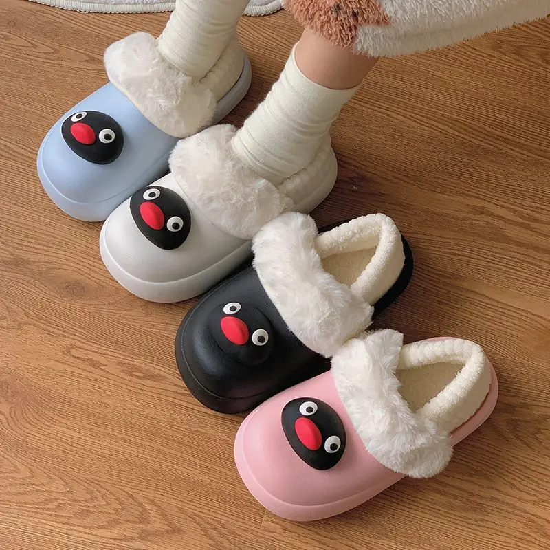 2025 جديد جاف رائعتين البطريق النعال المنزل الدافئة سبلاش واقية ملابس منزلية غير رسمية أحذية السيدات متعة مقاوم للماء السمين البطريق الأحذية