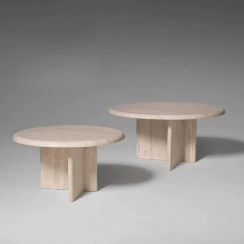 Light Luxury Minimalist Marble Assembled Coffee Table Nordic Living Room Sofa Round Side Table Designer Negotiation Table