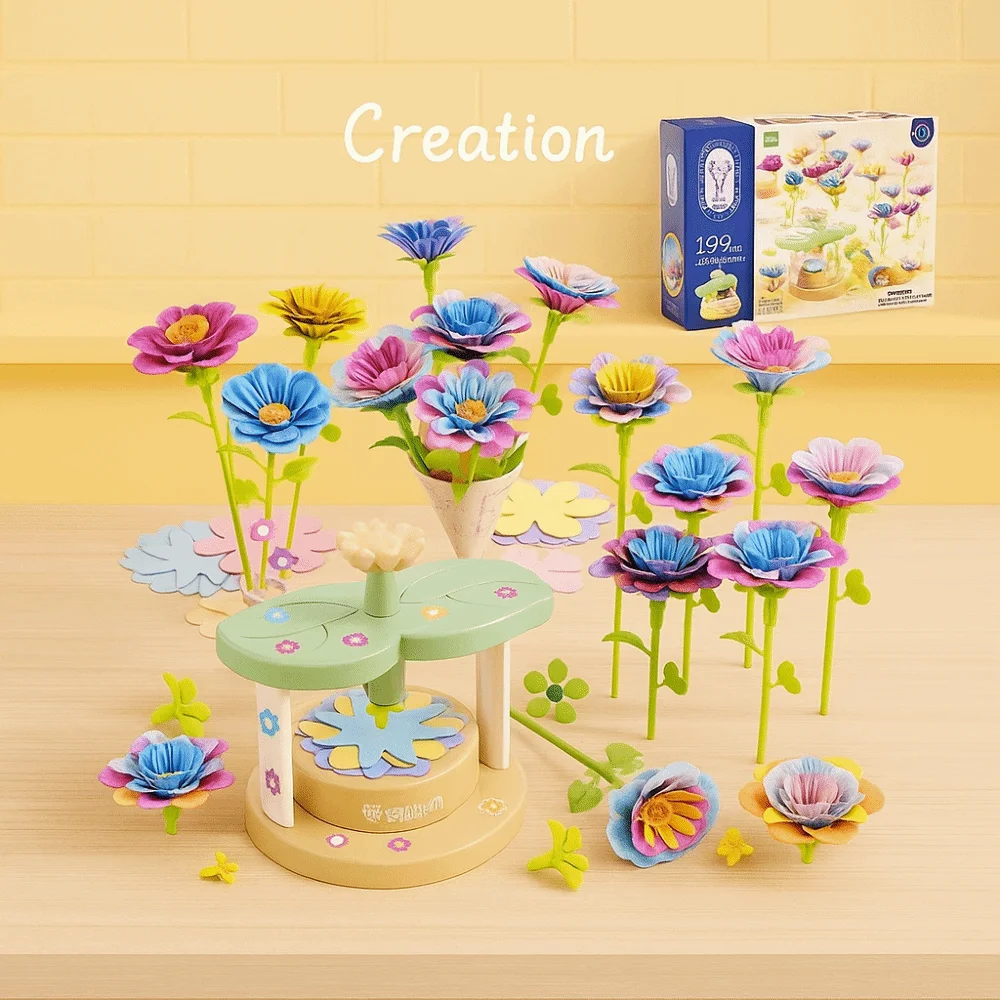 Fabric Material DIY Fabric Flower Bouquets DIY Craft Handmade Flower Bouquets Toy Creative Educational DIY Flower Make Craft Kit