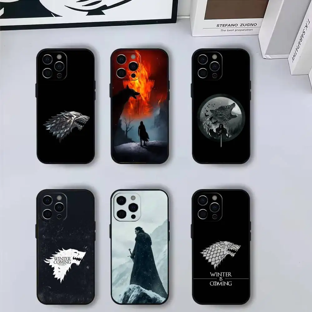 

W-Winter C-Coming S-Stark-ES Phone Case For iPhone 17,16,15,14,13,12,11 Plus,Pro Max,XS,Soft Silicone Black Cover