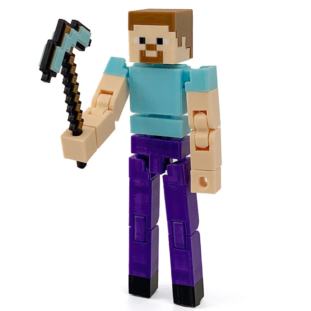 Figuras de acción de Minecraft Steve Anime, juguetes multiarticulados Shapeshift, modelo de maniquí, regalos de juego para padres e hijos, impreso en 3D