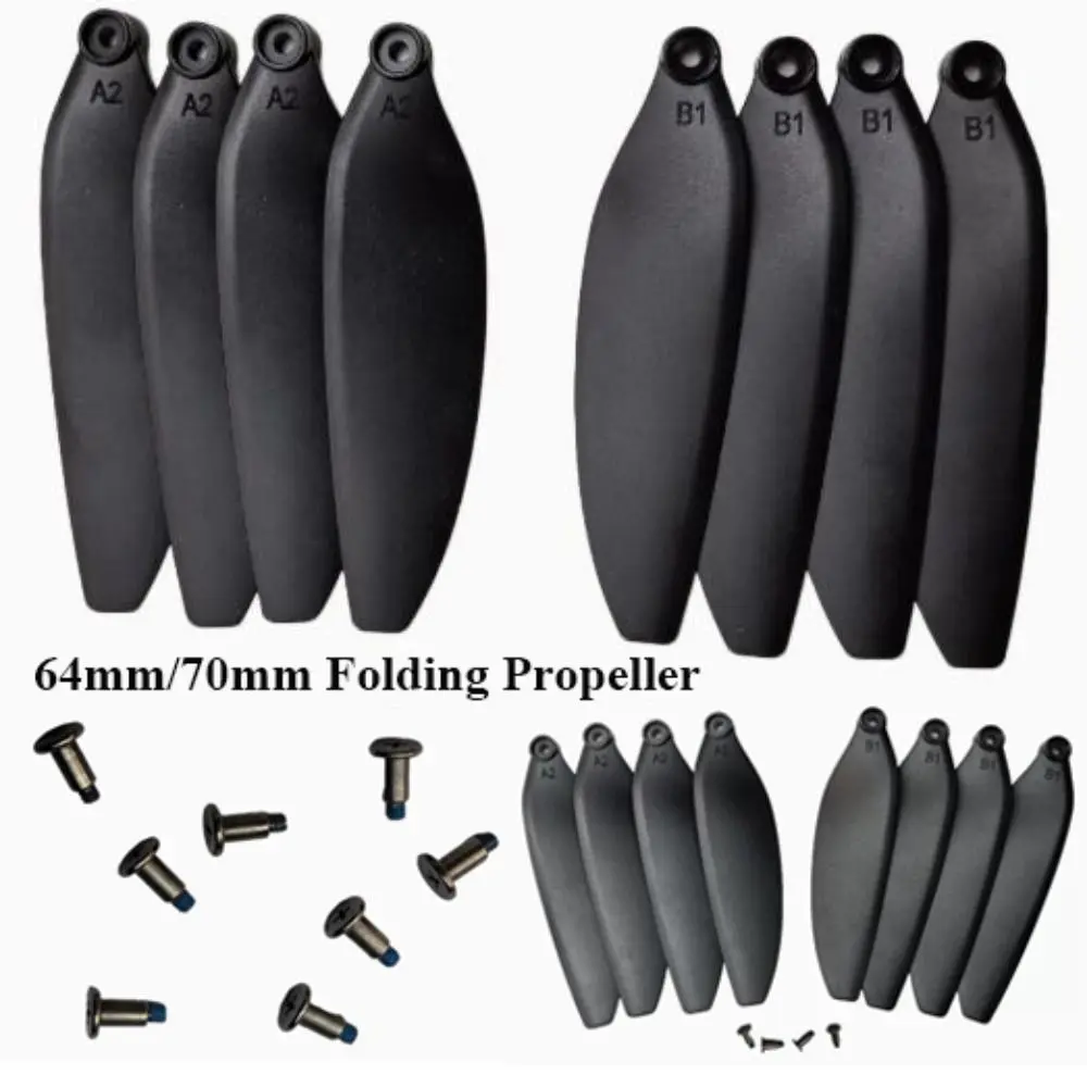 Universal Folding Propeller Blades 64mm/70mm Plastic Remote Control Drone Parts Black Quadcopter Spare Blade