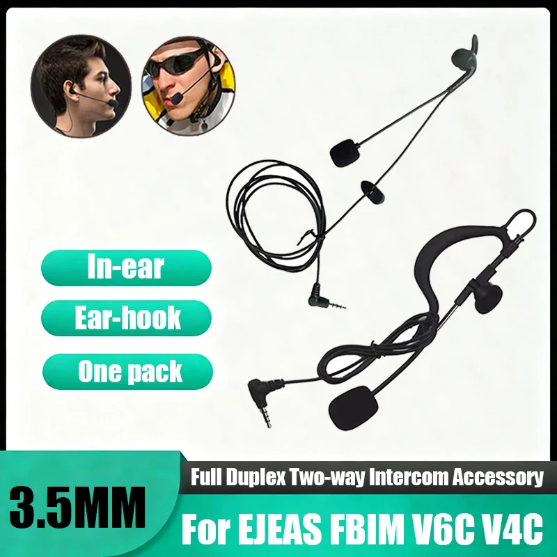 

Гарнитура EJEAS с разъемом 3,5 мм для FBIM V6C V4C, полнодуплексная, для двусторонней связи, аксессуар для футбольных судей, тренеров, арбитров.