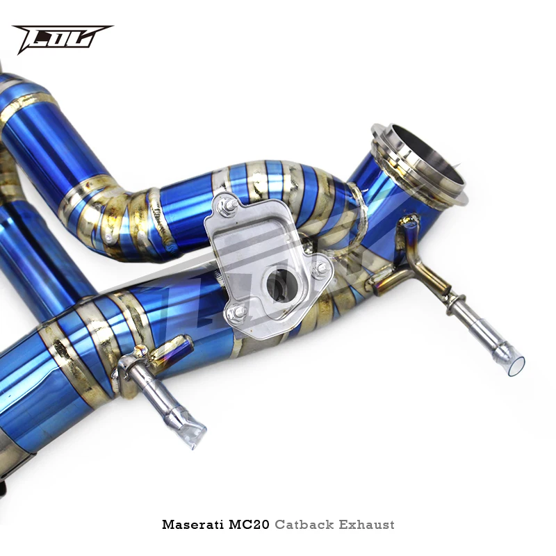 BSK Street Car Exhaust System for  MC20 3.0T 2020-2024 Titanium Straight Pipes Electroplating Blue Tips Catback System