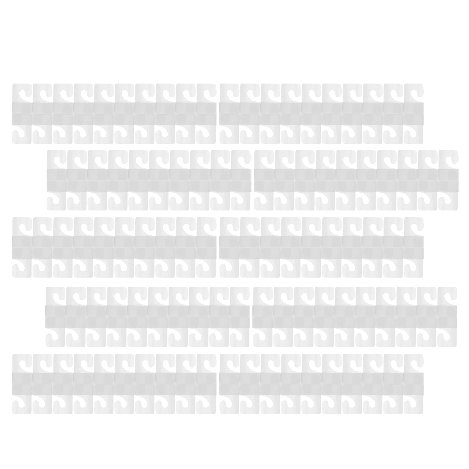 

100 Pcs Transparent Self Adhesive Hooks Hang Tabs Plastic Tags for Clothes Towels Tools Home Office Vehicle Strong Adhesion