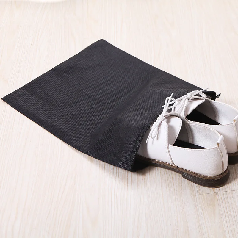 Travel Pouch Portable Tote Drawstring Storage Bag Non-Woven Dustproof Drawstring Clear Shoes Bag Travel Accessories Organizer