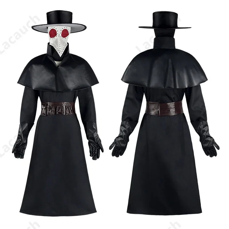 الطاعون الطبيب الأسود الموت الساحرة تأثيري كرنفال هالوين ازياء للرجال الكبار البخار الأشرار Maska؛ 2، ج'4، ح.