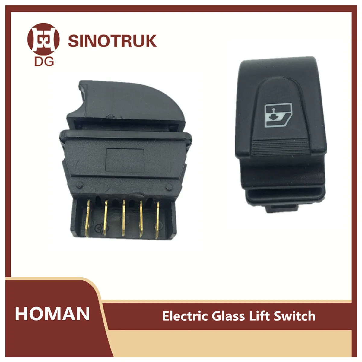 Electric Glass Lift Switch For Sinotruk Hohan Hoyun Truck Door Switch Button 5 Plug