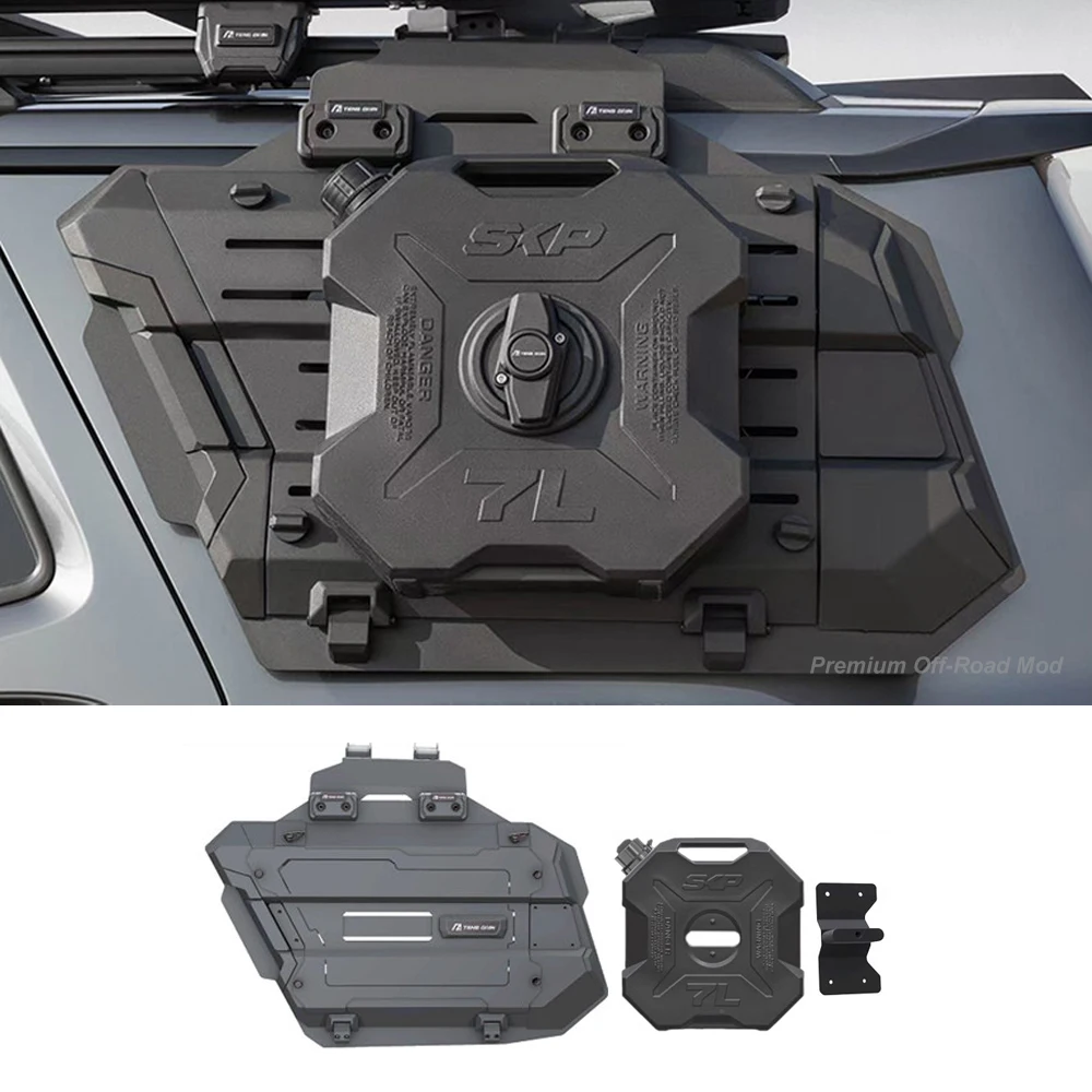 

For 2023-2025 Tank 400 hi4t Ark side-mounted armor with added side windows, extended rack, and camping table modification