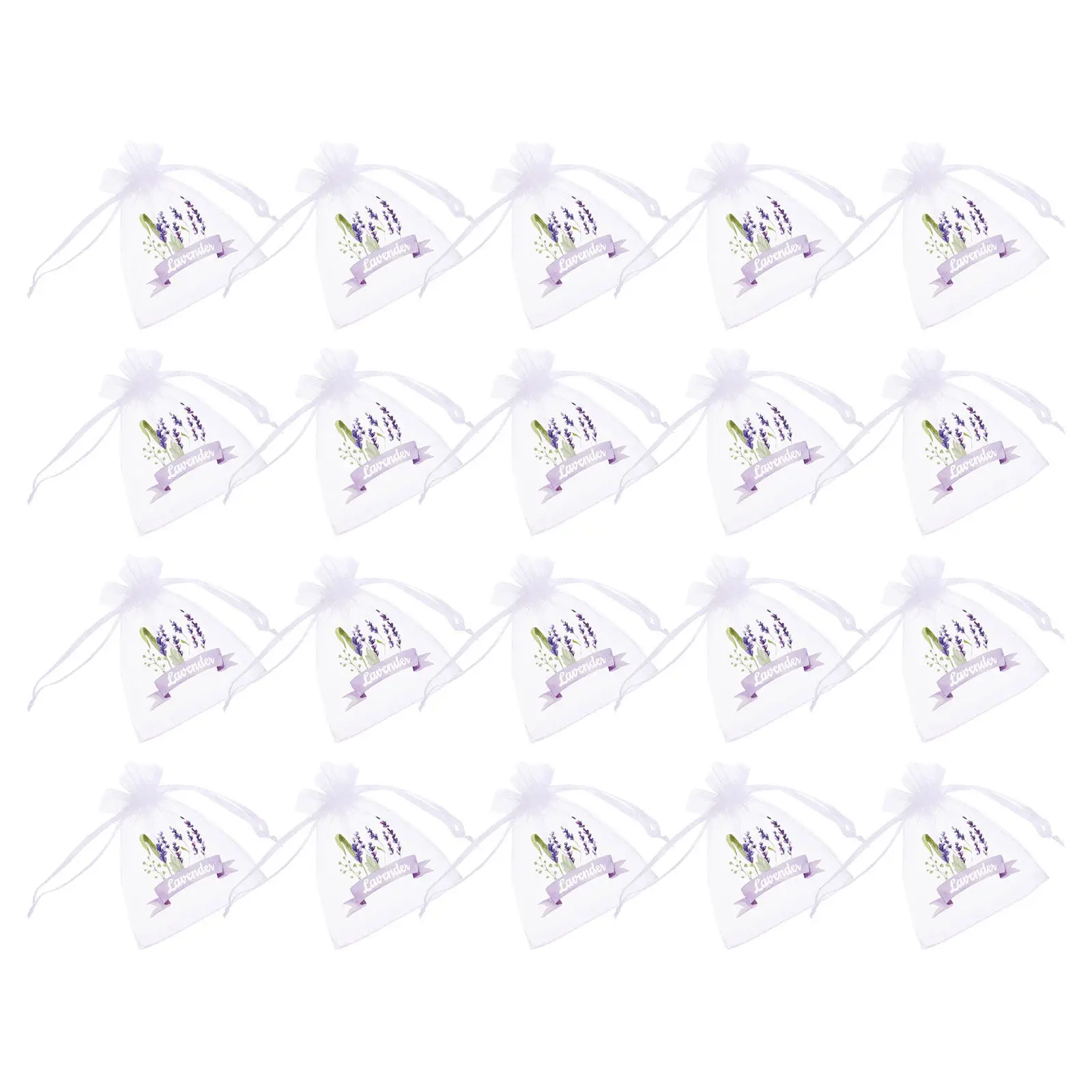 30Pcs Linen Mesh Sachet Bags Drawstring Empty Lavender Storage Organza Sachets for Closet Wardrobe Aromatherapy Fragrance