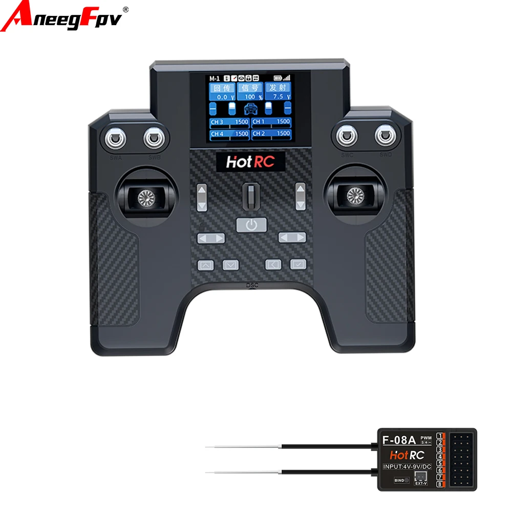 Hotrc HT-8A 2.4G 8CH dual return function Transmitter HT-8A Remote Control with F-08A Receiver For RC Aircraft Car Ship Tank