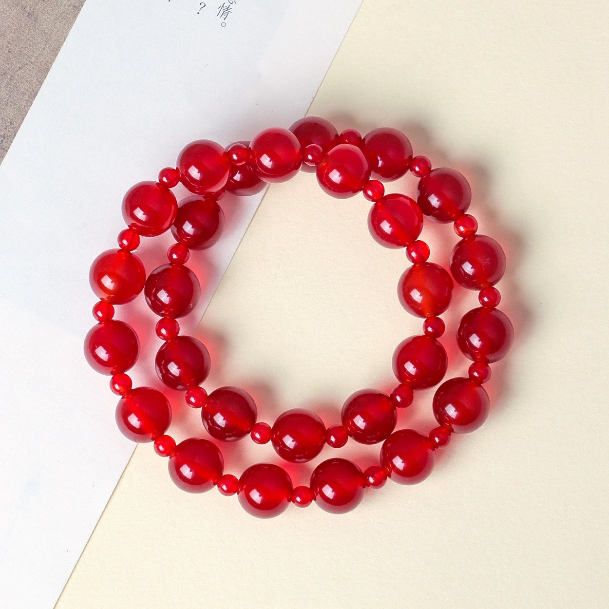 

10MM Natural Red Agate Double Wrap Beaded Bracelets for Women Lucky Female Bangle Accessories Same Style As The TV Series 1630