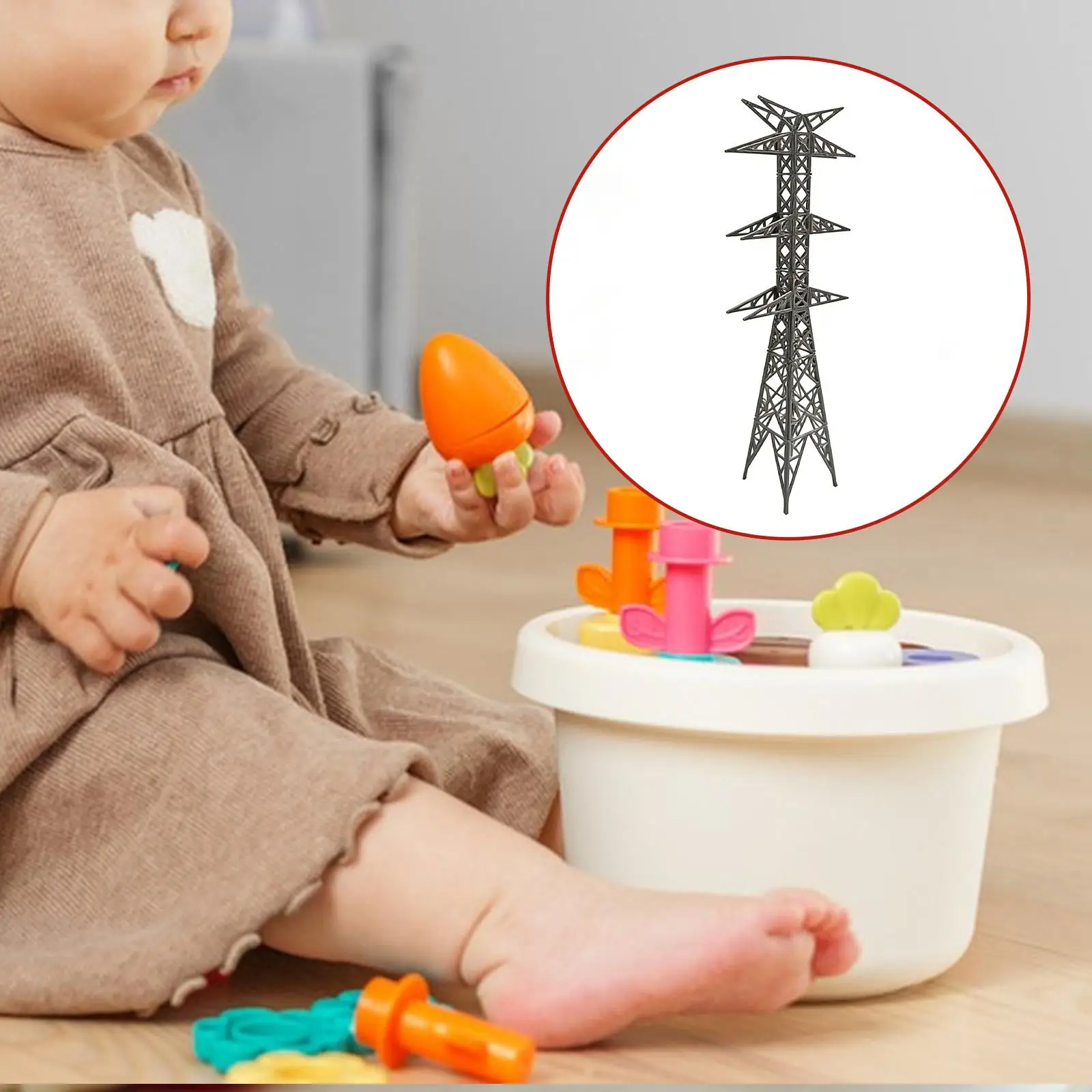 

1/200 Transmission Tower Model Mini Realistic Sand Table Decor Scale Structure Diorama Scene Train Track Layout Railroad Scenery