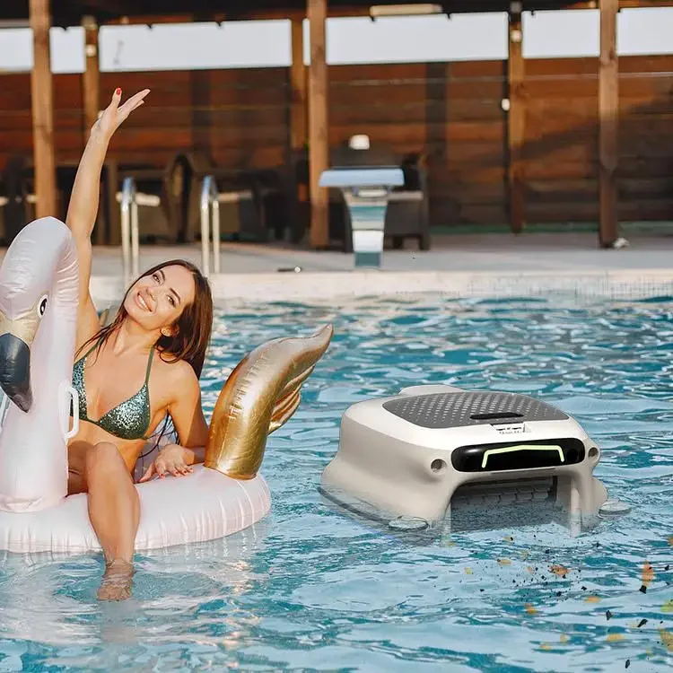 Solar Powered Robotic Pool Surface & Skimmer Cleaner Charging Automatic Pool Vacuum Tool & Accessory