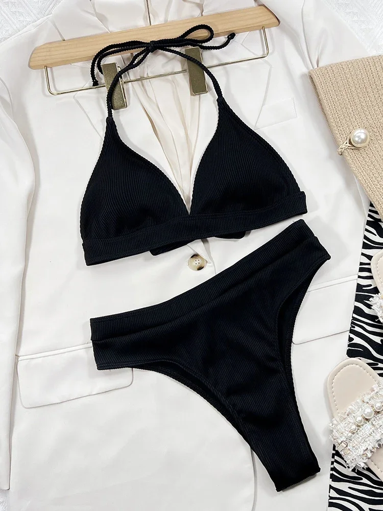 OIINAA Spitze Up Badeanzug Frauen Rosa Sexy Halter Badeanzug Bikini Set Zwei-stück Sommer Mode Bademode Weibliche Split biquinis