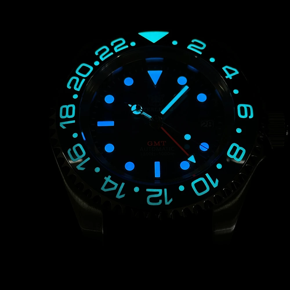 STEELDIVE SD1964GMT 2025 New Watch White Dial Four Hands Ceramic Bezel Insert Luminous Sappire Glass Automatic Mens Dive Watches