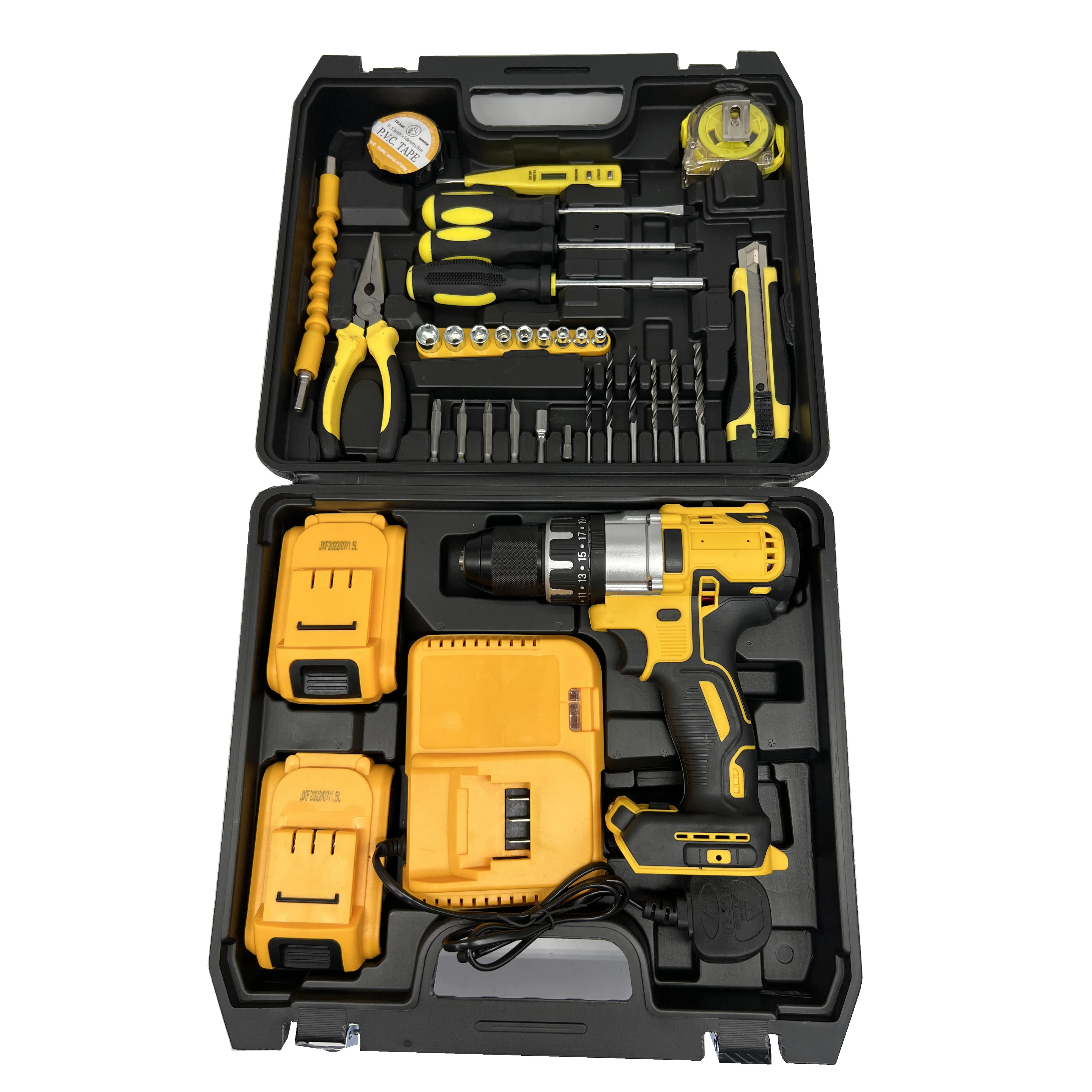 

21V 13mm Larger Motor Heavy Quality Battery Cordless Power Tool Kit Electric Impact Drills Set Combo
