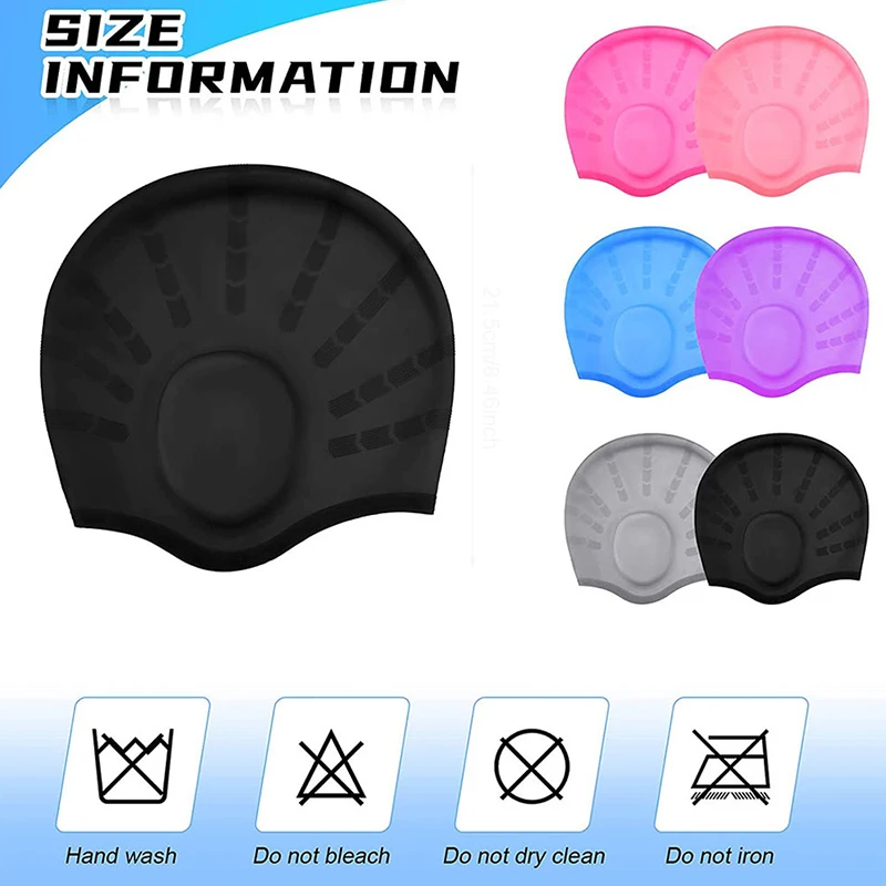 Adults Waterproof Swimming Caps Men Women Swim Pool Cap Long Hair Pool Hat With Ear Cover Protector Diving Equipment