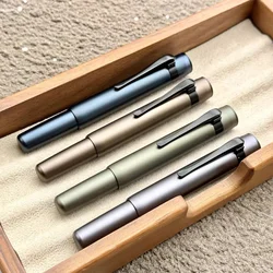 Hongdian M2 Mini Short Fountain Pen Aluminum Alloy Metal Pocket Portable Writing Pen EF/F Nib with Converter for Office Business