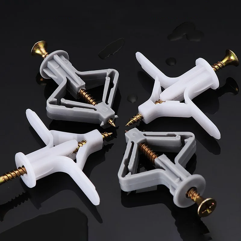 Hollow Wall Anchor Plasterboard Drywall Plugs Self-Drilling Expansion Screw Tube Gypsum Board Fixing Screws Fasteners Dowels