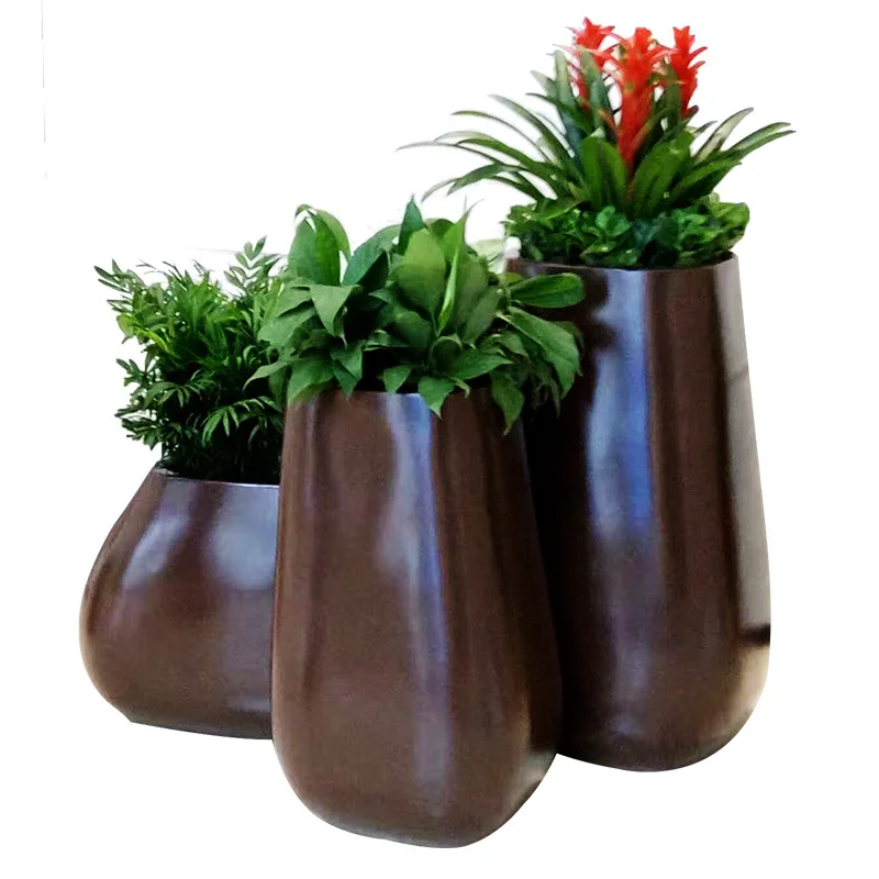 FRP mobile large flower pot combination shopping mall hotel Meichen flower ware outdoor square floor flower pot