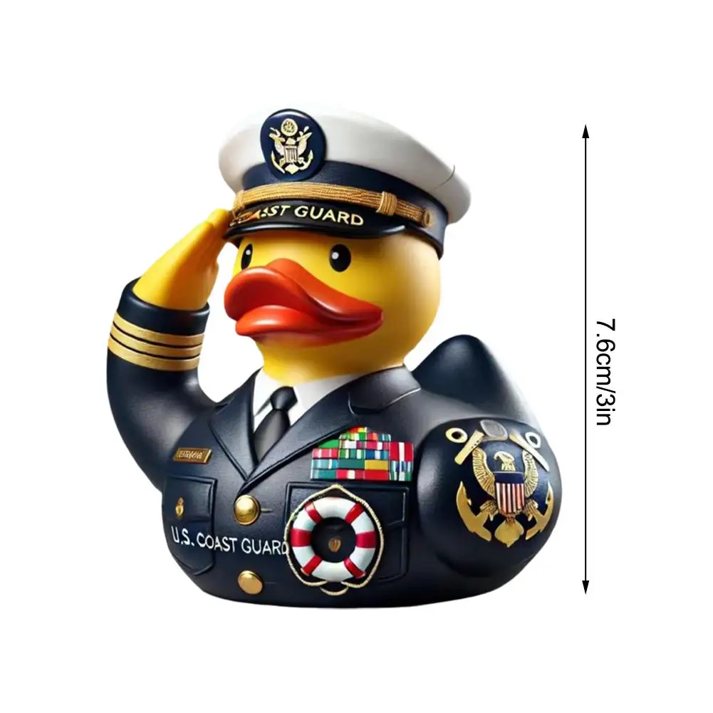 تمثال راتنج البطة العسكرية - زخرفة تذكارية للمحاربين القدامى في الجيش الأمريكي، ديكور مكتبي فريد من نوعه على شكل بطة مطاطية هدية مثالية لعيد المحاربين القدامى #4