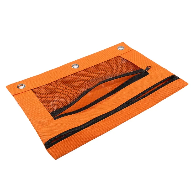 Double Zipper Pencil Pouch Case B5 Binder Zipper File Storage Oxford Cloth Stationery Storage Bag File Pocket Waterproof Pen Bag