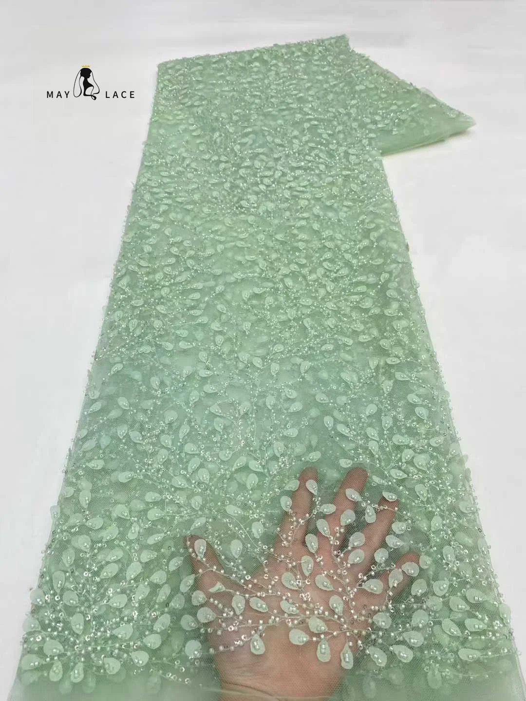 

Nigerian Luxury Sequins Net Lace Fabric 2025 High Quality African 3D Lace Fabrics French For Women Wedding Party Dress Sewing