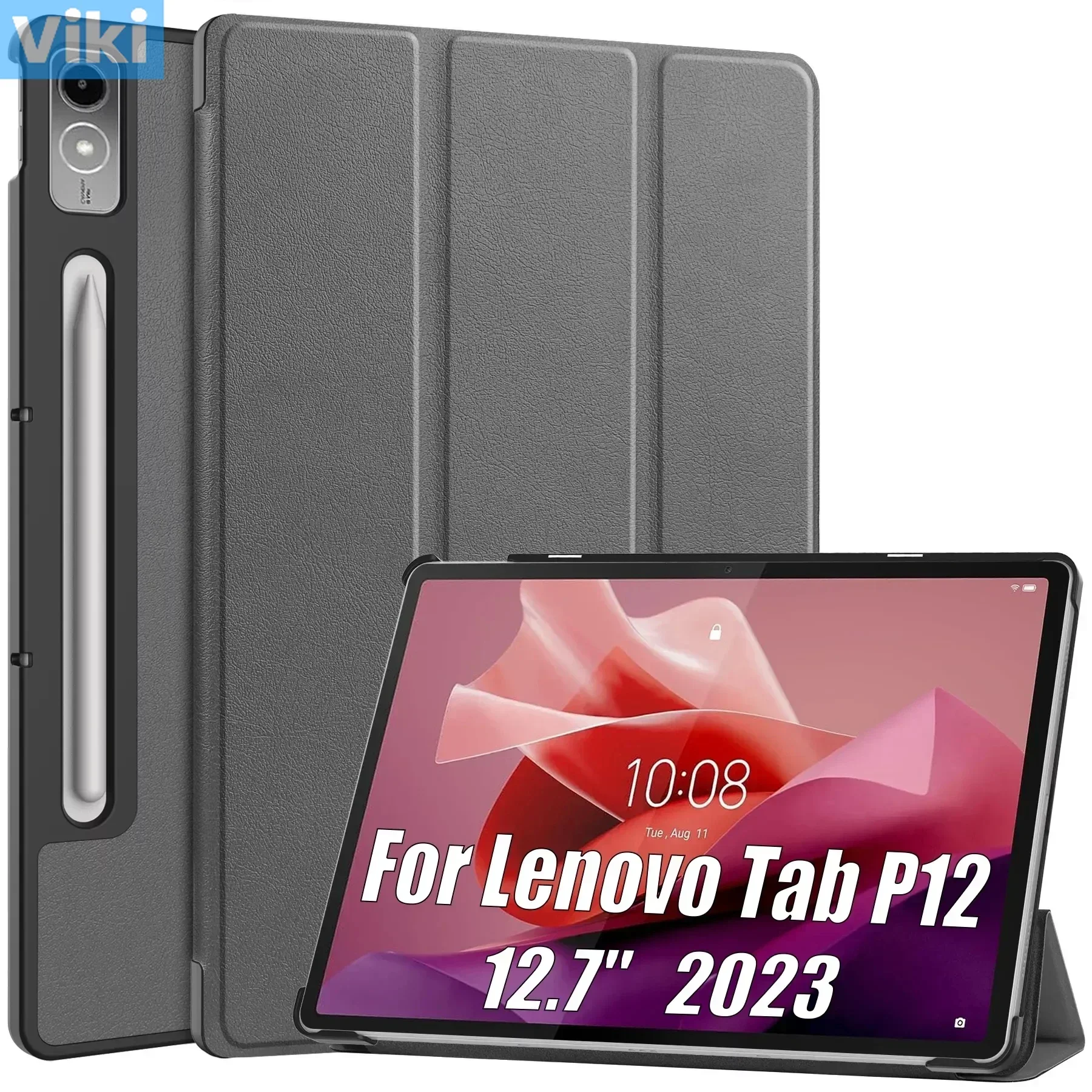 New For Lenovo Tab P12 Case 12.7 inch 2023 Tri-Folding Stand Magnetic Smart Cover for Lenovo Xiaoxin Pad Pro 12 7 12.7 Case