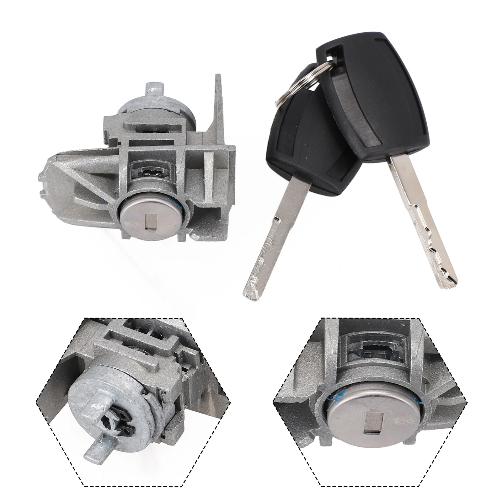 For Ford For Focus C for Max for S Max Front Left Door Lock Cylinder 1552849 with 2 Keys for Door Lock Repair and Replacement